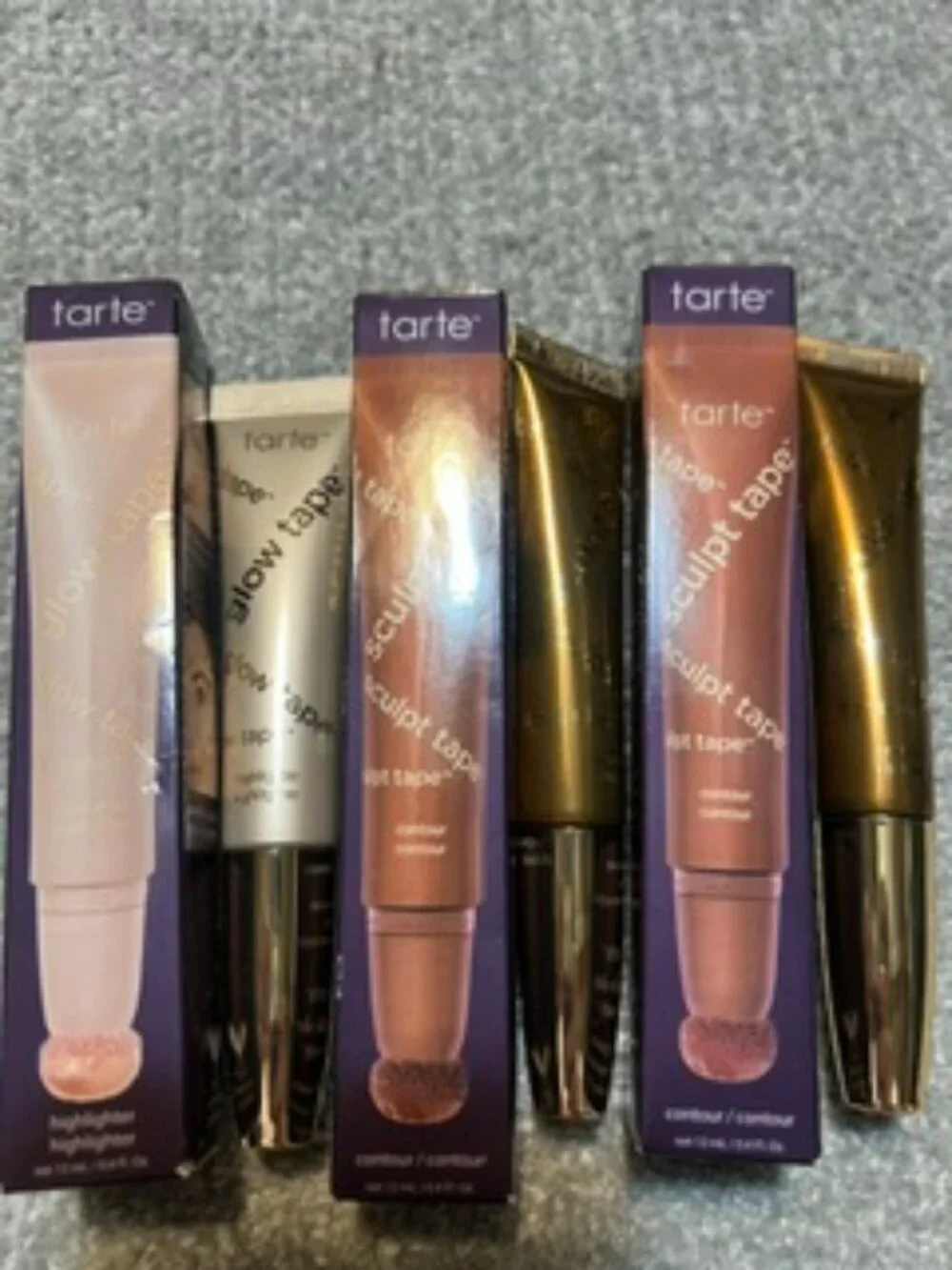 NWT Tarte Sculpt Tape Contour in Soft Bronze & Cool Bronze & Glow Tape Highlight